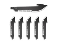 Outdoor Edge 2.5" Serrated Drop Point Replacement Blades 6-Pack Black Oxide Silber Clearance