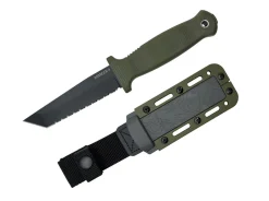 Demko Knives Armiger 4 Tanto Point 80CRV2 TPR OD Green Serrated Grün Best