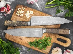 Böker Manufaktur Solingen Biscaya Damast Chefmesser Braun Outlet