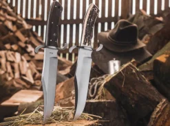 Böker Manufaktur Solingen Bowie N690 Hirschhorn Braun Hot