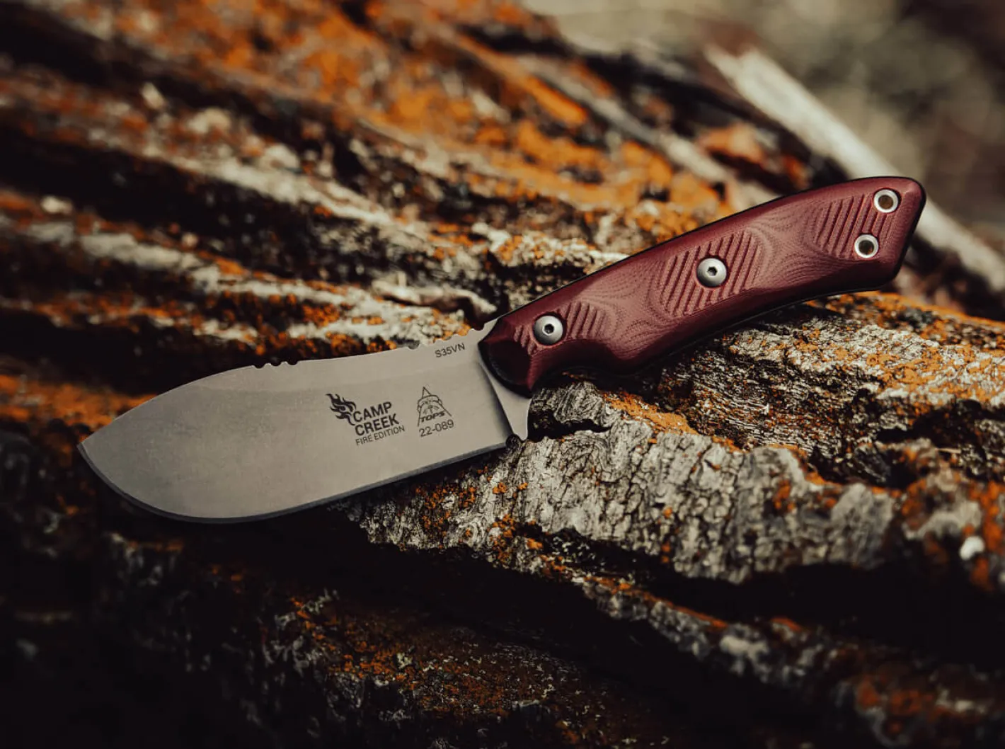 TOPS Knives Camp Creek Fire Edition Rot Outlet