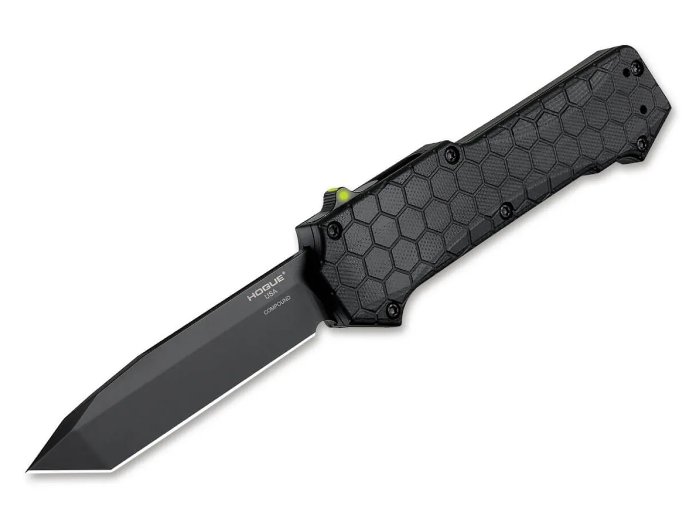 Hogue Compound OTF Automatic 3.5 Tanto G10 Solid Black PVD Schwarz Hot