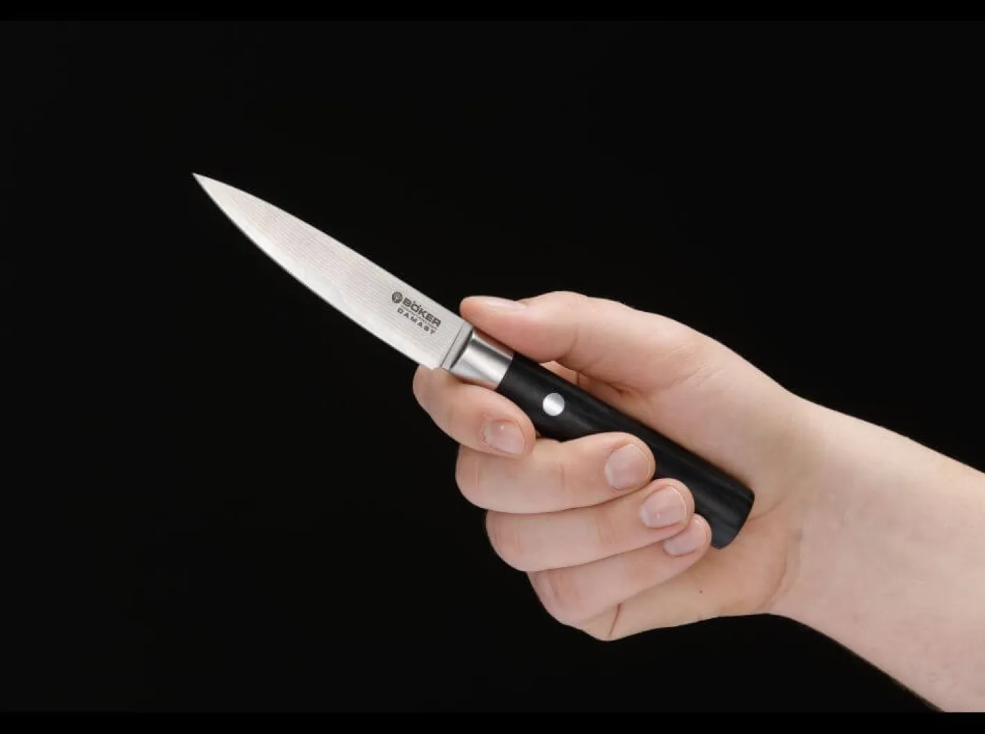 Böker Manufaktur Solingen Damast Black Spickmesser Schwarz Outlet