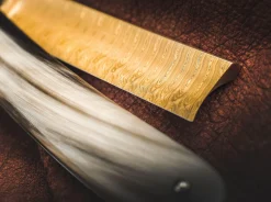 Böker Manufaktur Solingen Damast Gold Horn Braun Outlet