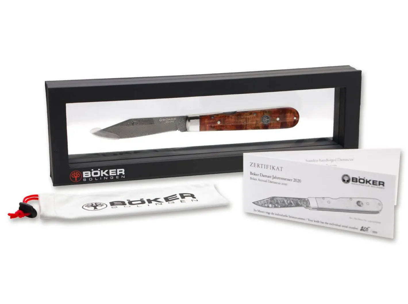 Böker Manufaktur Solingen Damast Jahresmesser 2020 Rot Outlet