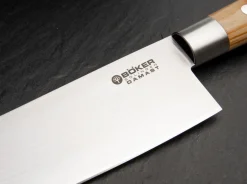 Böker Manufaktur Solingen Damast Olive Chefmesser Groß Braun Clearance