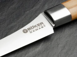Böker Manufaktur Solingen Damast Olive Gemüsemesser Braun Discount