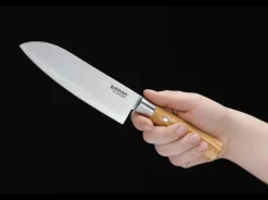 Böker Manufaktur Solingen Damast Olive Santoku Braun Sale