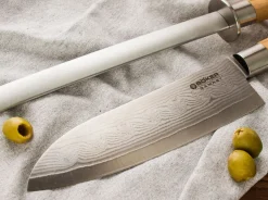 Böker Manufaktur Solingen Damast Olive Schleifstab Braun Best