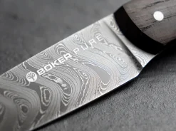 Böker Manufaktur Solingen Damast Pure Räuchereiche Spickmesser Braun New