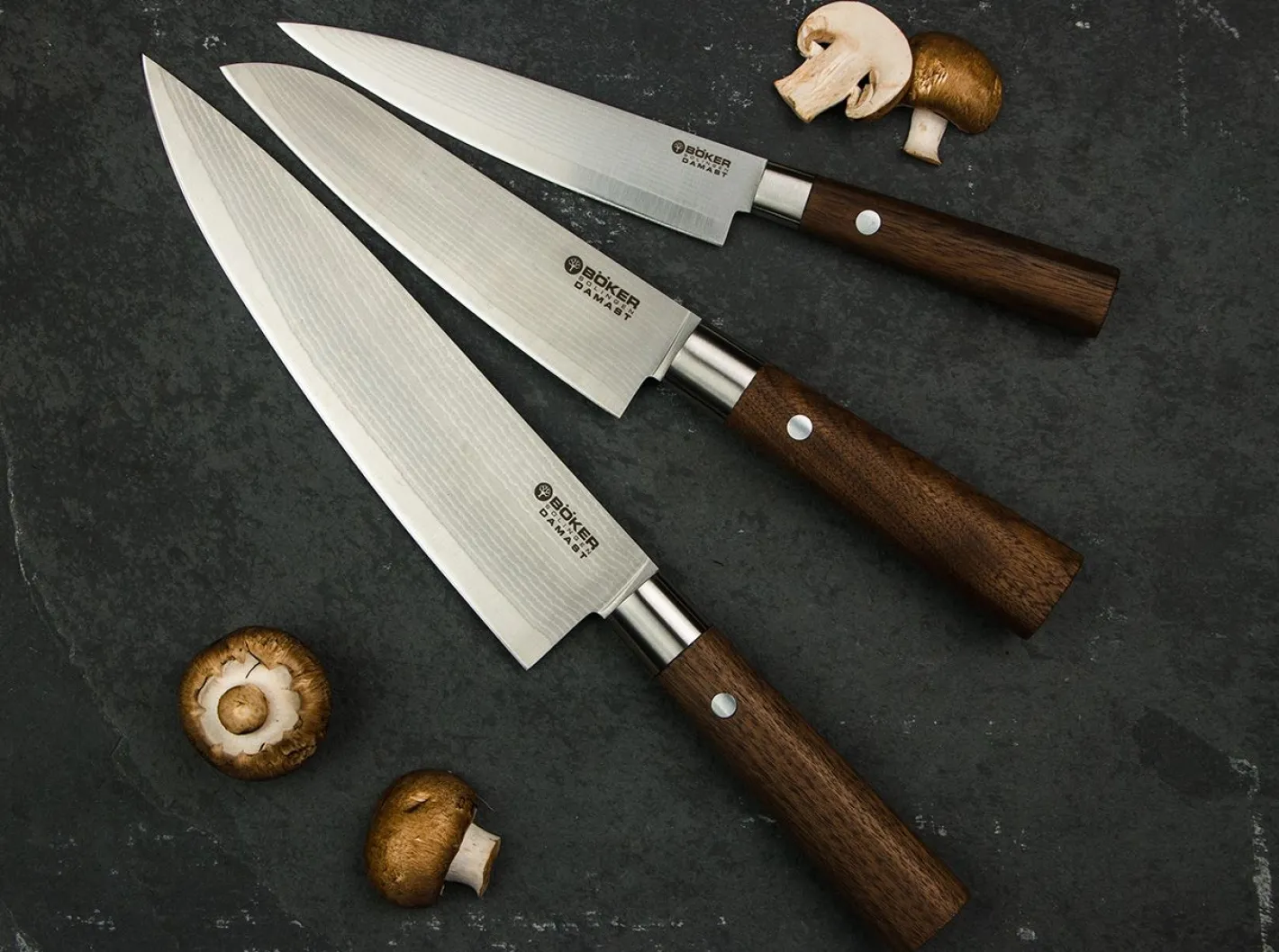 Böker Manufaktur Solingen Damast Walnuss Santoku Braun Online