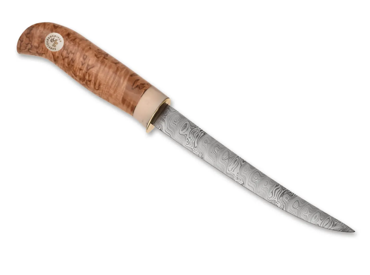 Karesuando Fiskekniv Laxen 16 Damasteel Nordic Light Braun Outlet