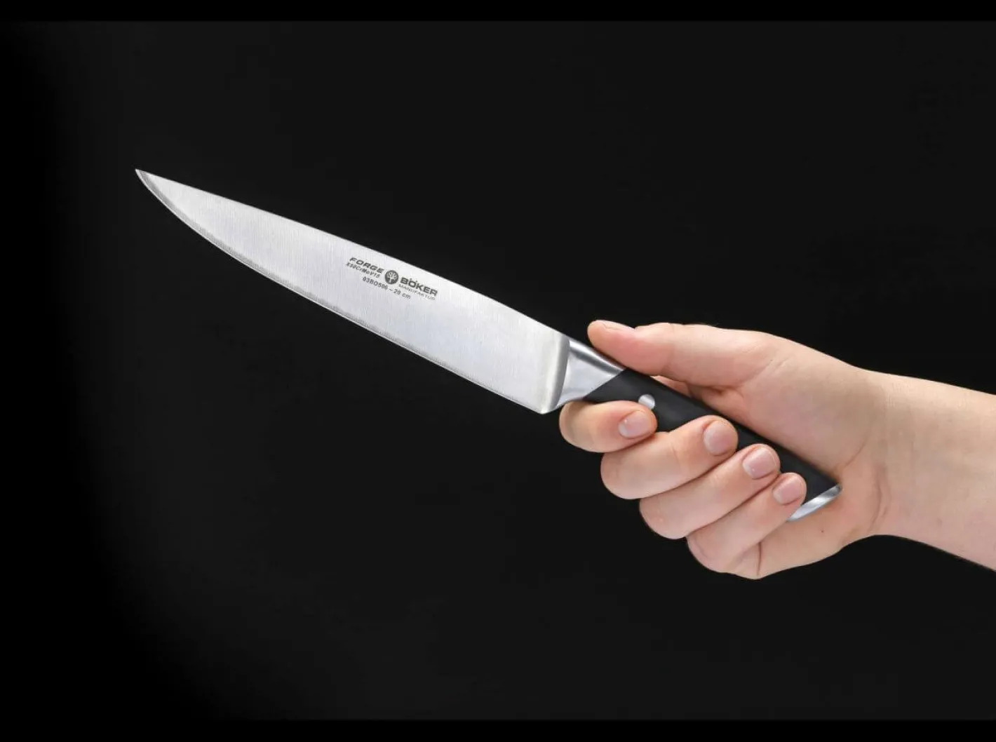 Böker Manufaktur Forge Schinkenmesser Schwarz Discount