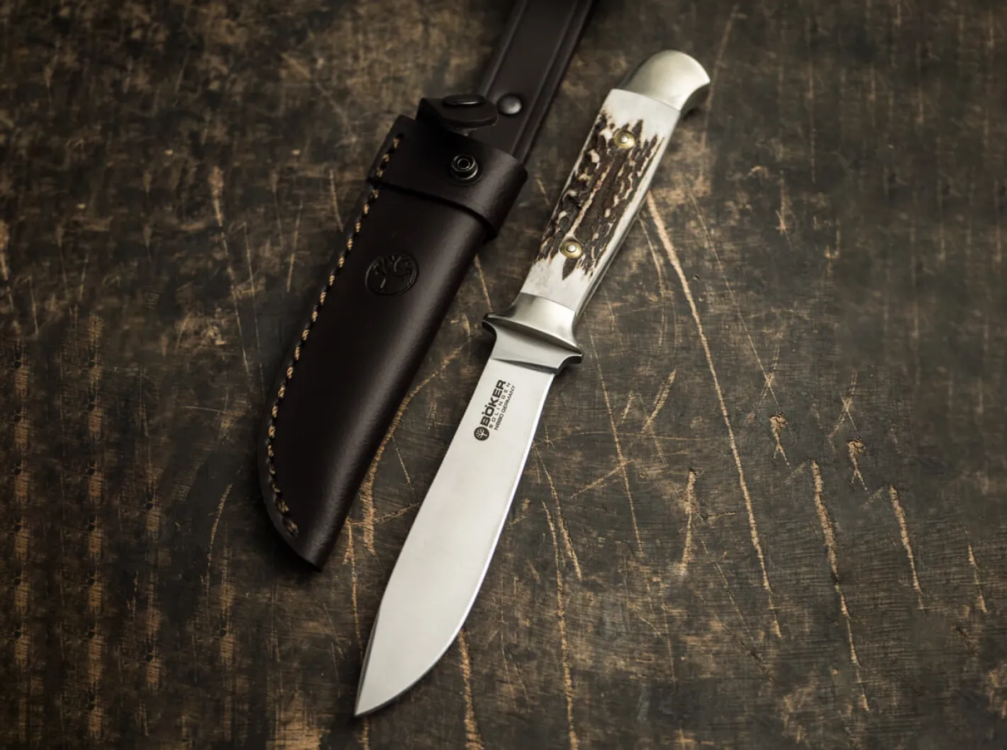 Böker Manufaktur Solingen Försternicker Hirschhorn Braun Outlet