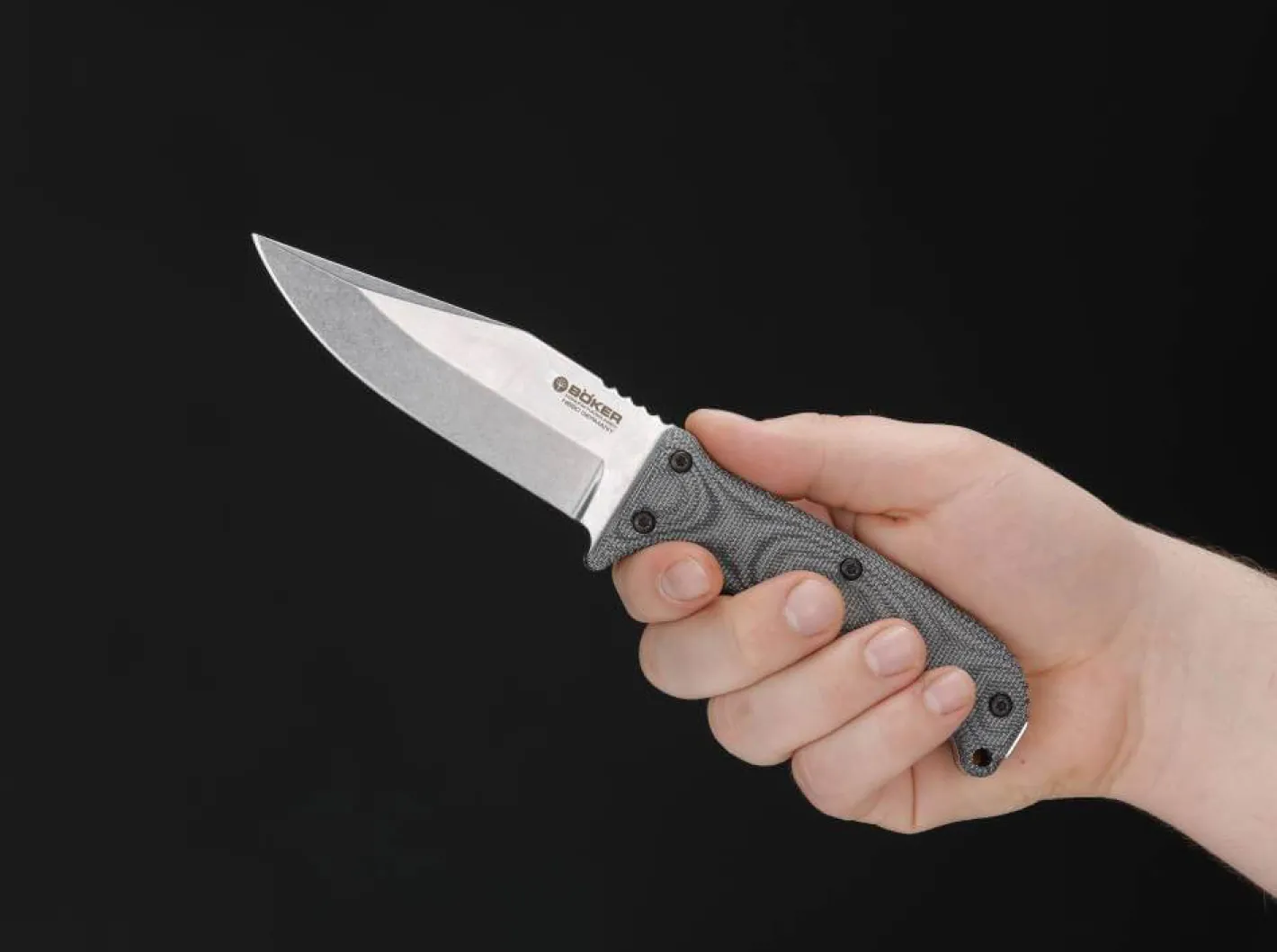 Böker Manufaktur Solingen G.E.K. Micarta Griffschalen Grau Hot