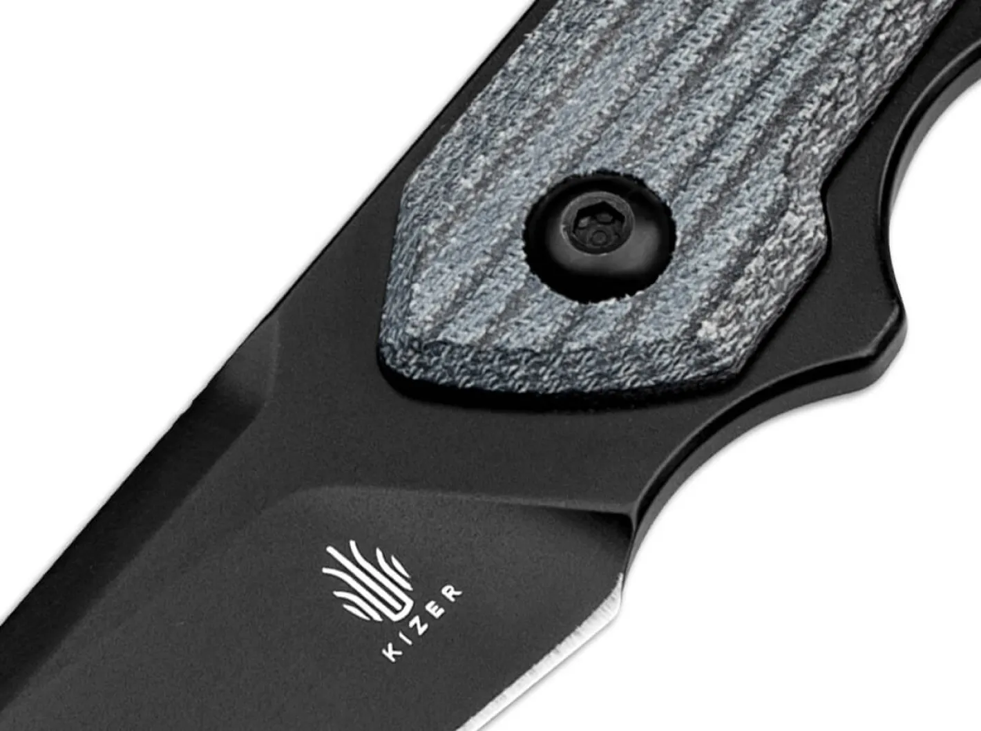 Kizer Groom Micarta All Black Schwarz New