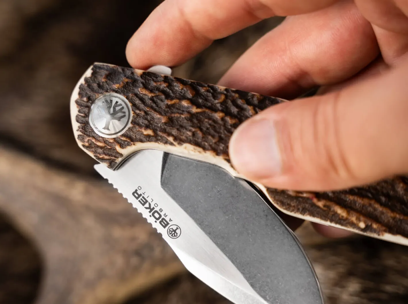 Böker Arbolito Heroína Hirschhorn Braun Hot