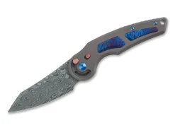 Fox Knives Jupiter Titanium Timascus Damascus Blau New