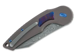 Fox Knives Jupiter Titanium Timascus Damascus Blau New