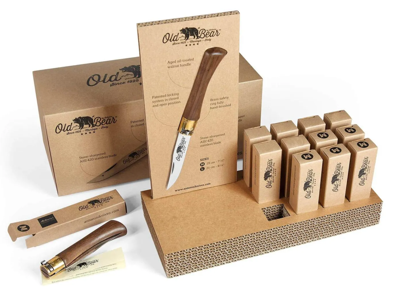 Old Bear L & M Walnuss Display Set Braun Sale