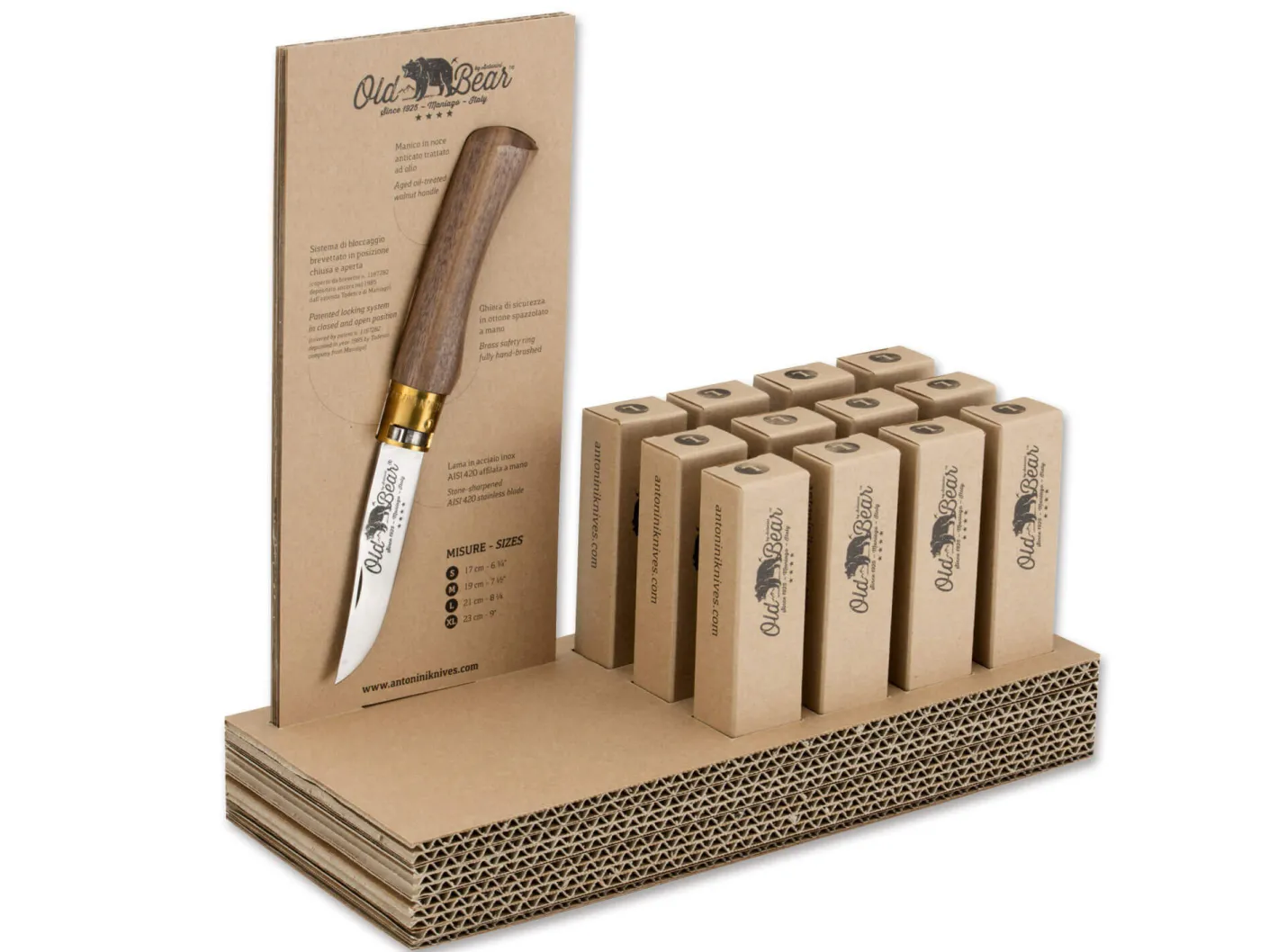 Old Bear L Walnuss Display Set Braun New