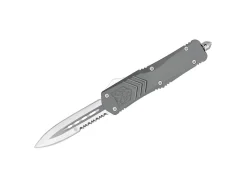 CobraTec Large FS-X Grey Dagger 1-Side Serrated Grau New