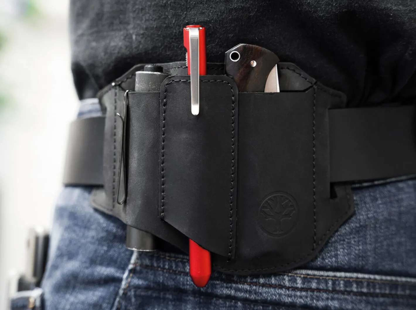 Böker Manufaktur Solingen Lederholster ED-Three Schwarz Discount