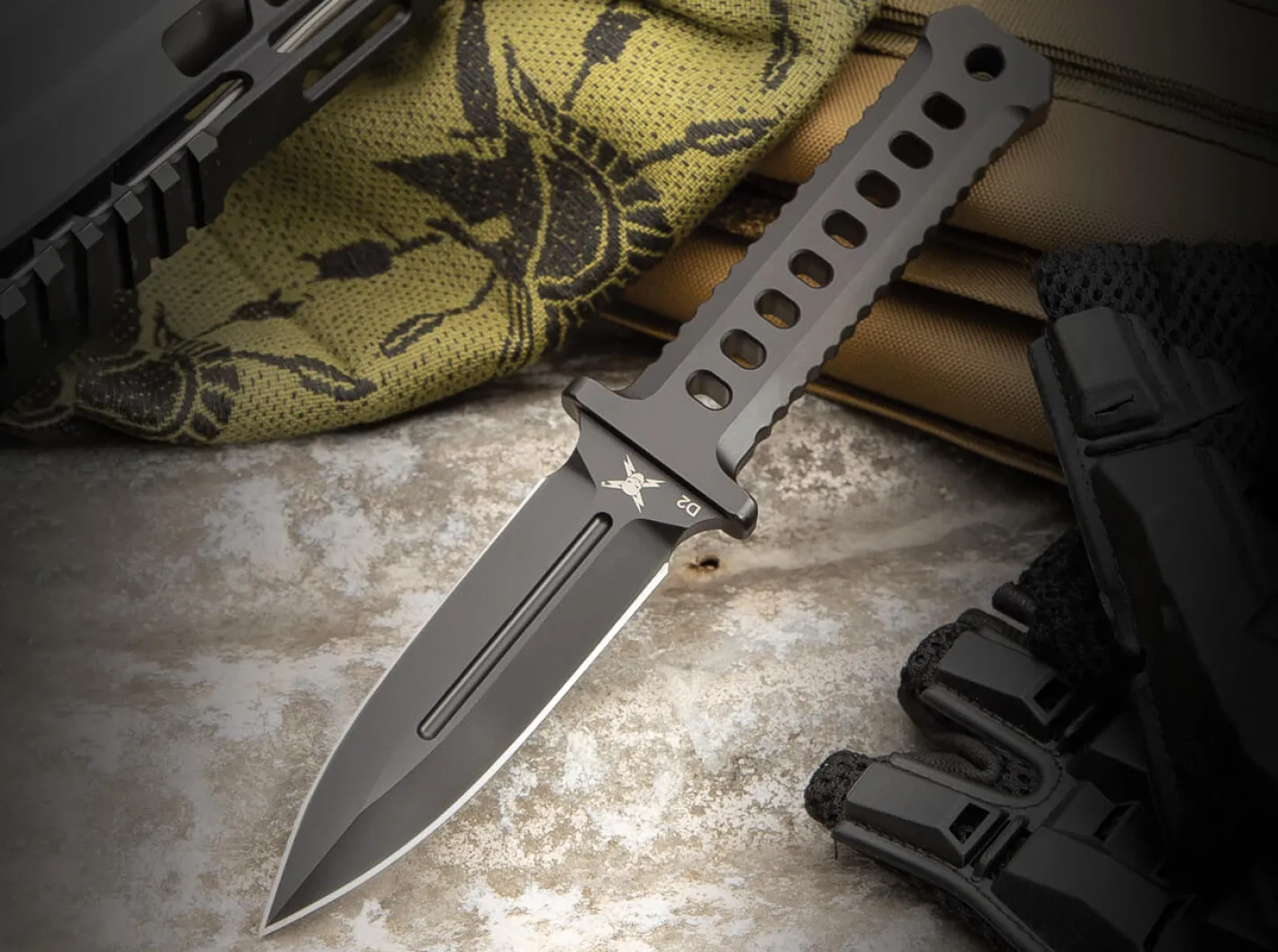 United Cutlery M48 OPS Combat Dagger Black Schwarz
