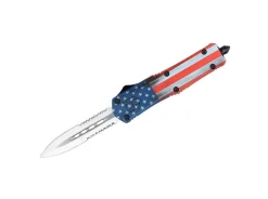CobraTec Medium FS-3 Cerakote American Flag Dagger 2-Sided Serrated Mehrfarbig Best