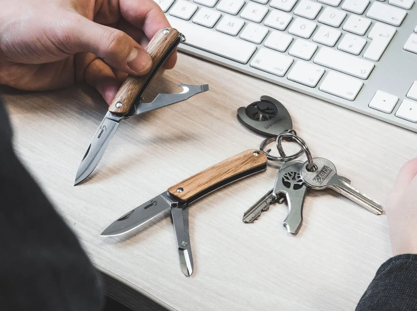 Böker Plus Mini Tech Tool Zebrawood 2 Braun New