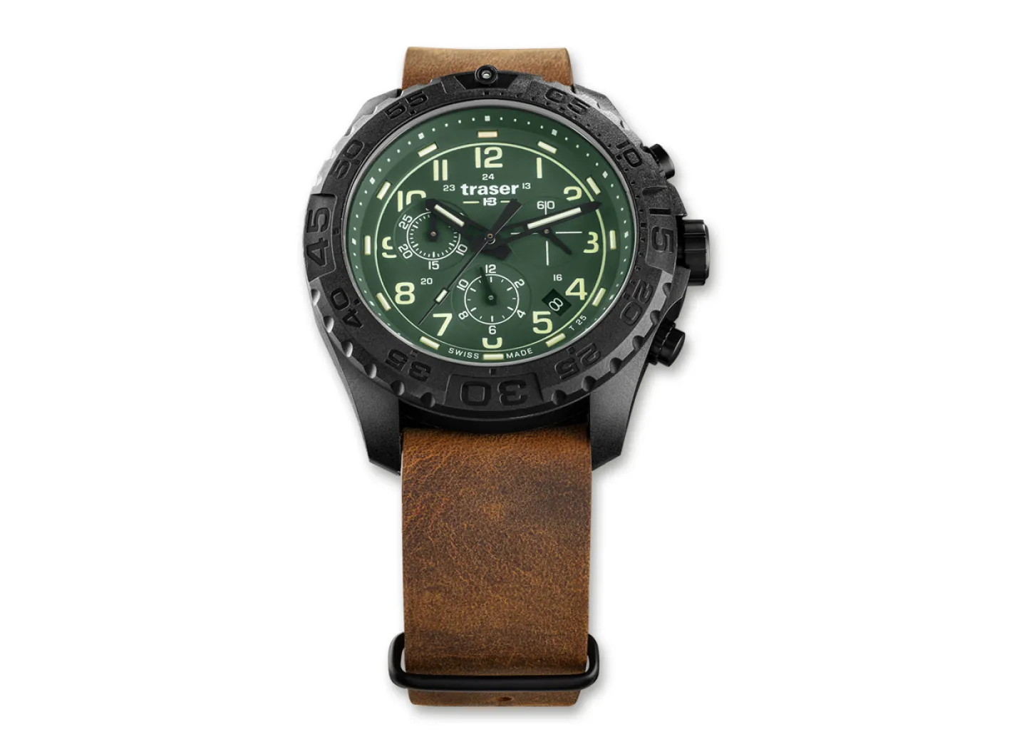 Traser P96 OdP Evolution Chrono Green Leder Braun Outlet