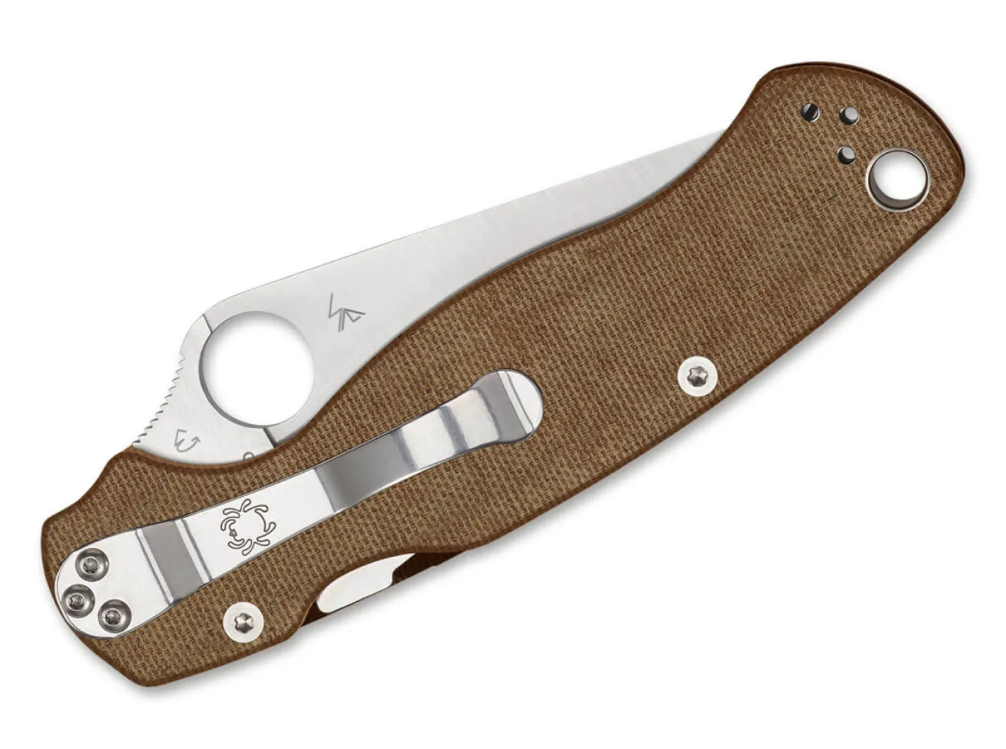 Spyderco Para Military 2 Brown Micarta CruWear Braun