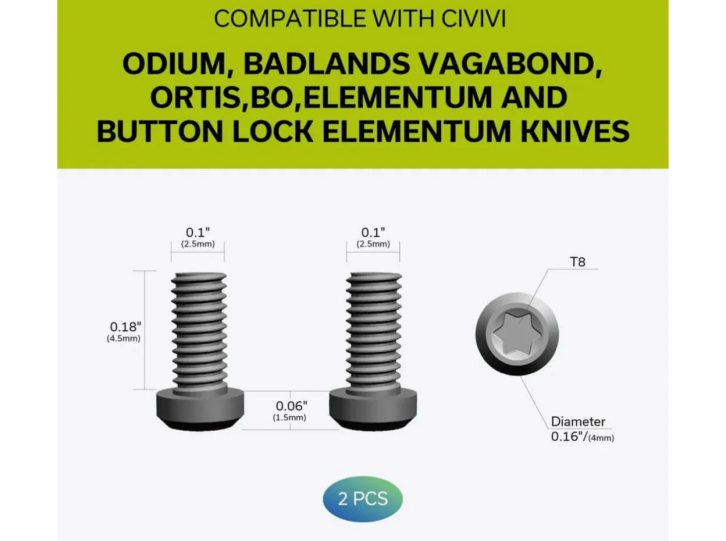 CIVIVI Plain Titanium Clip T001A Silber New