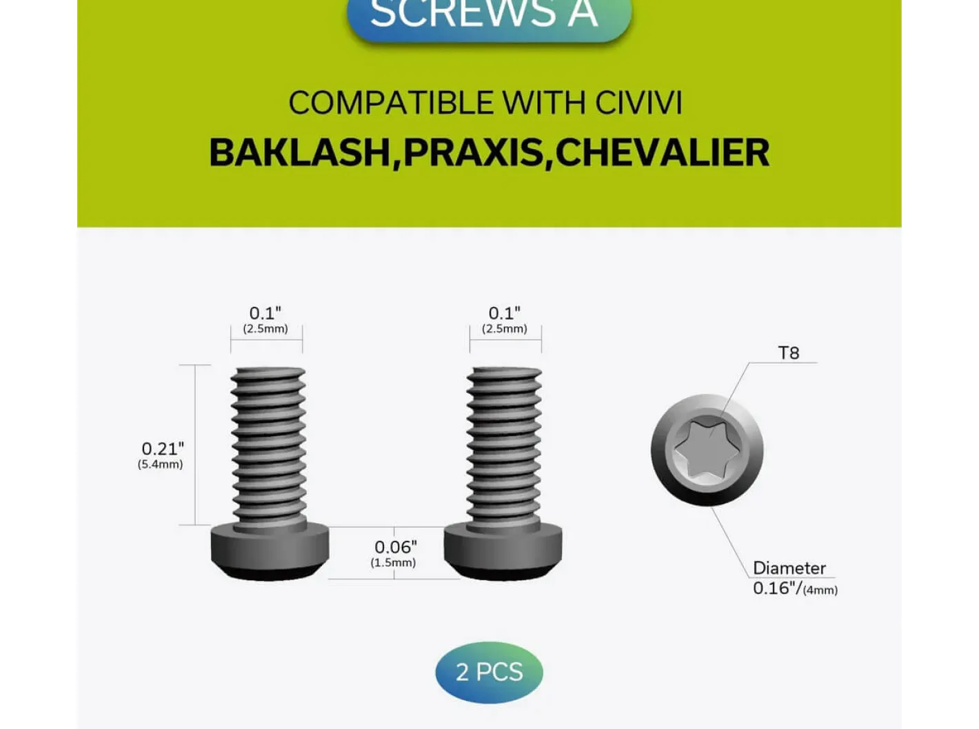 CIVIVI Plain Titanium Clip T001C Silber New