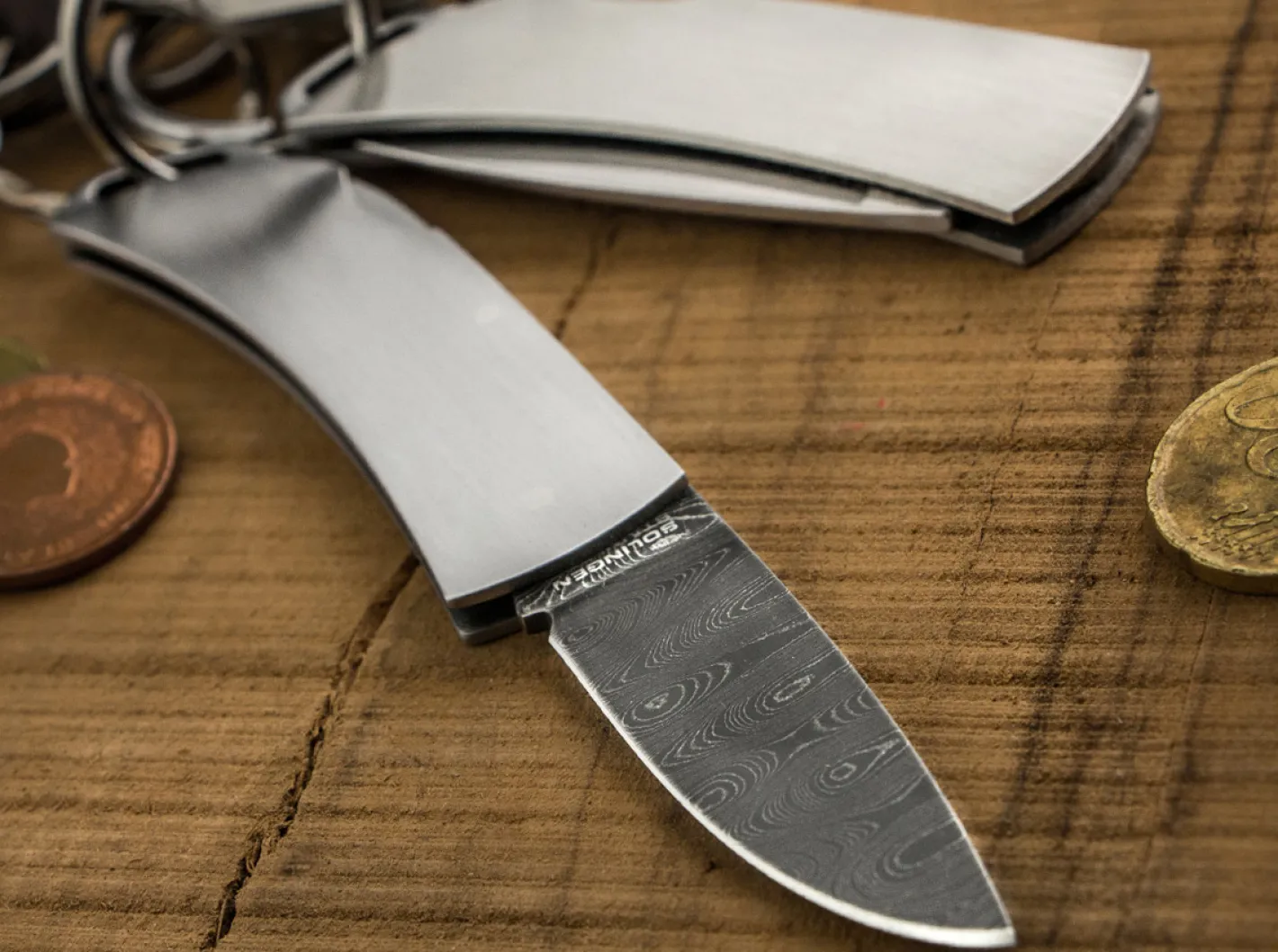 Böker Manufaktur Solingen Pocket Key Damast Silber Hot