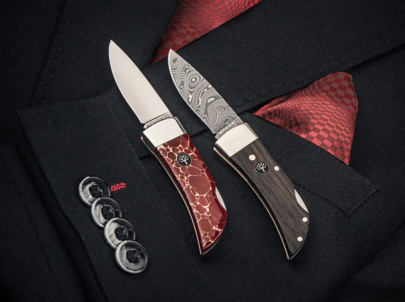 Böker Manufaktur Solingen Pocket Mooreiche Damast New