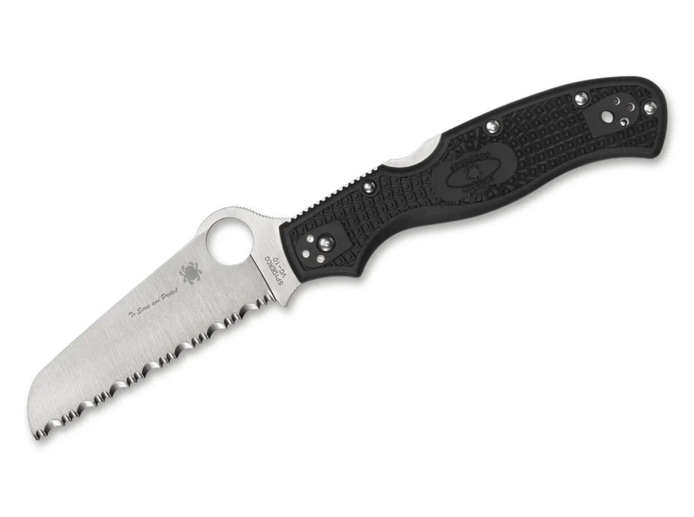 Spyderco Rescue 3 Lightweight Thin Blue Line SpyderEdge Schwarz Clearance