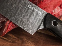 Böker Manufaktur Solingen Saga Damast Chefmesser Braun