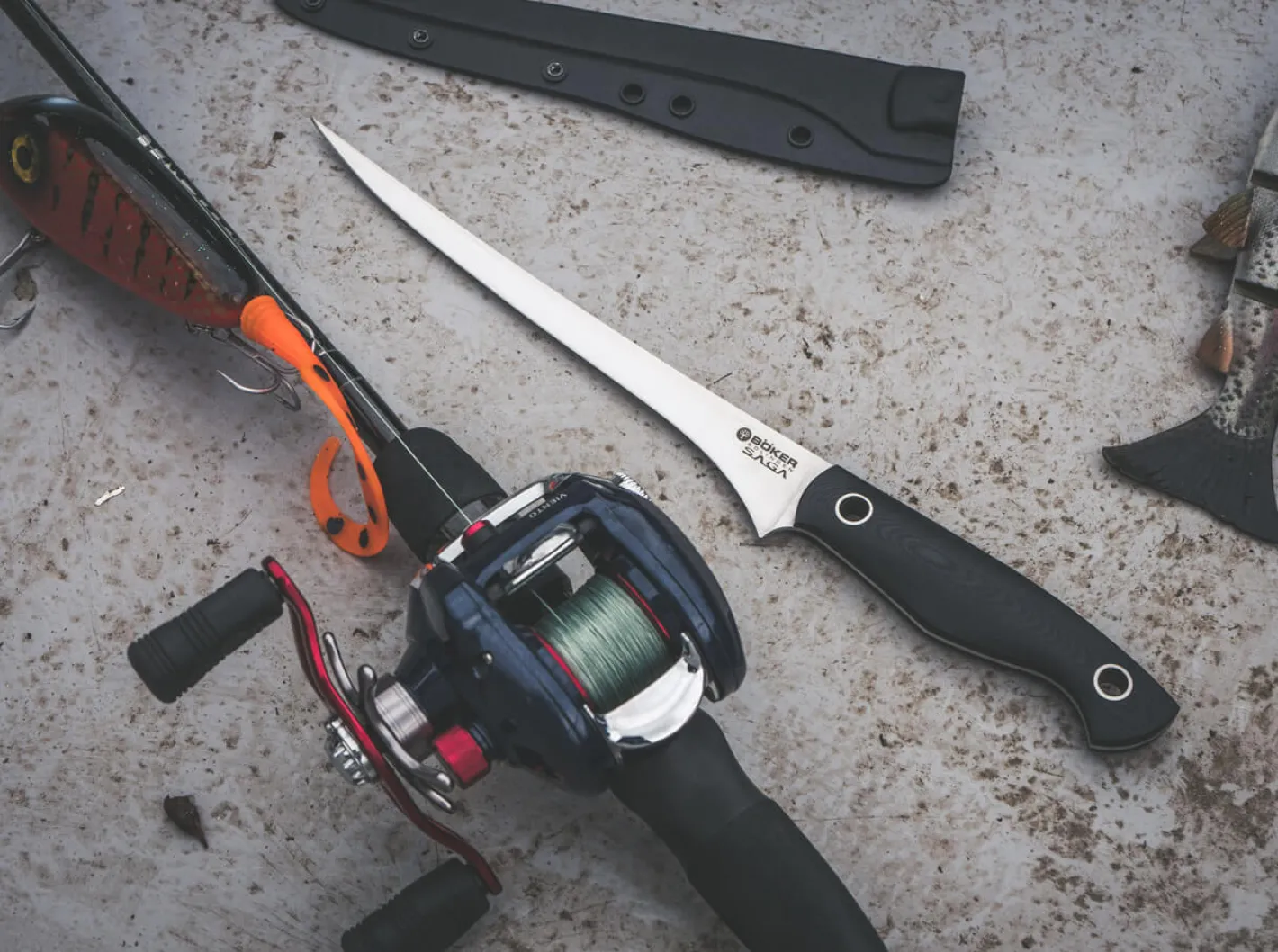 Böker Manufaktur Solingen Saga Filetiermesser Fish & Hunt Schwarz Sale