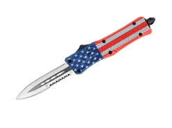 CobraTec Small CTK-1 Cerakote American Flag Dagger 1-Side Serrated Mehrfarbig