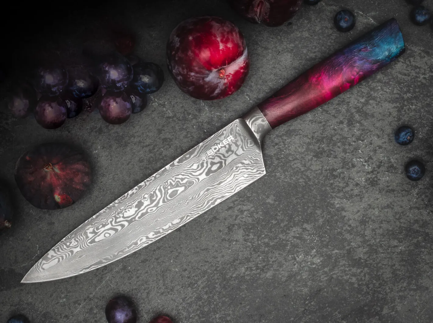 Böker Manufaktur Solingen Supernova Damast Chefmesser Mehrfarbig Clearance