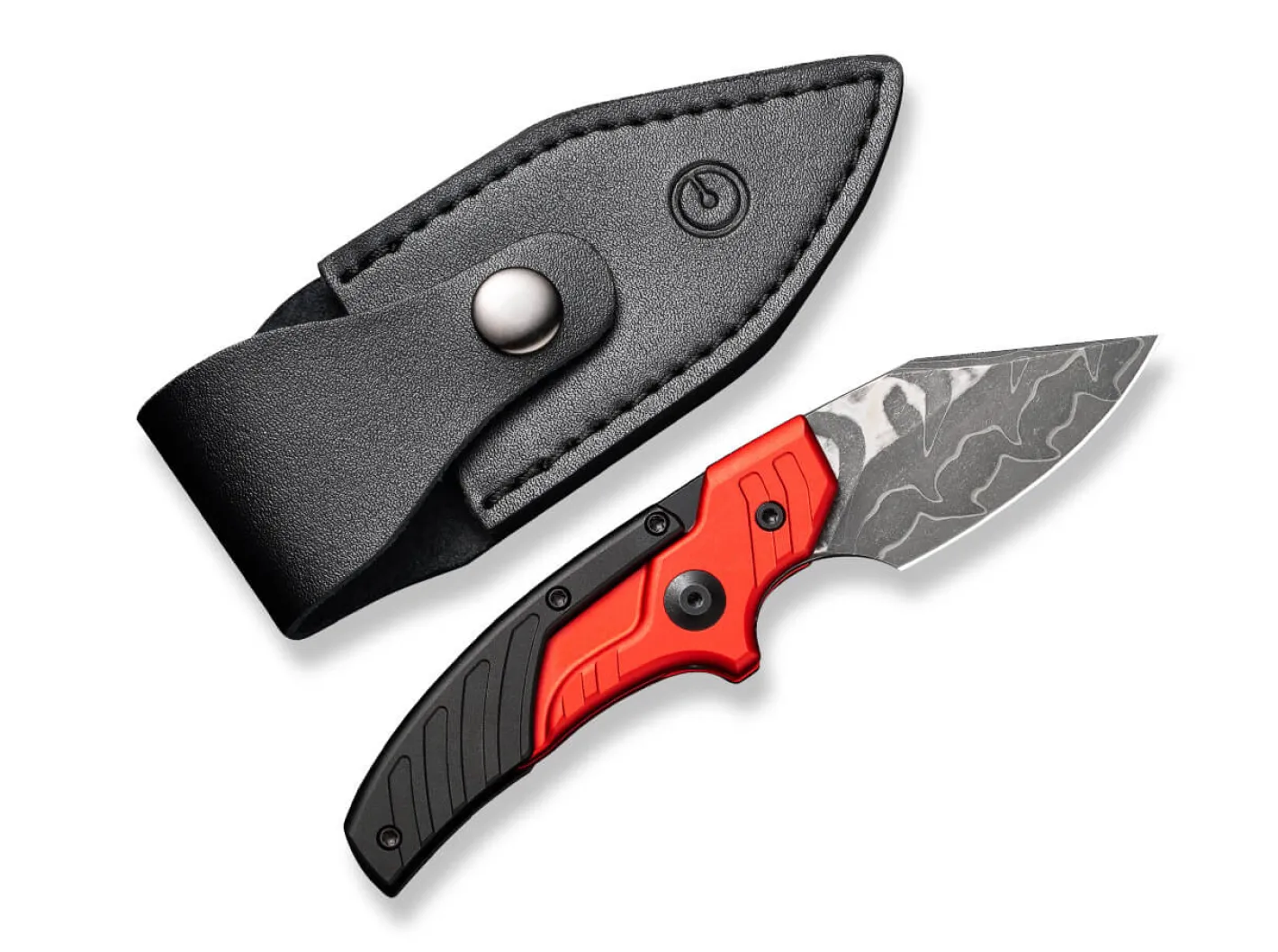 CIVIVI Typhoeus Aluminum Red & Black Damascus Rot Clearance